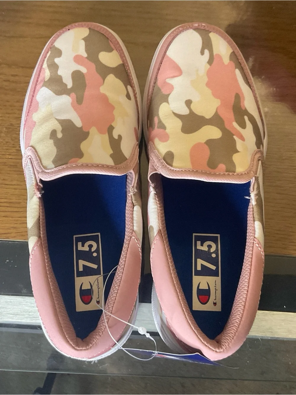 CHAMPION WOMENS MERE CAMO SLIP ON SNEAKERS 7.5 NEW